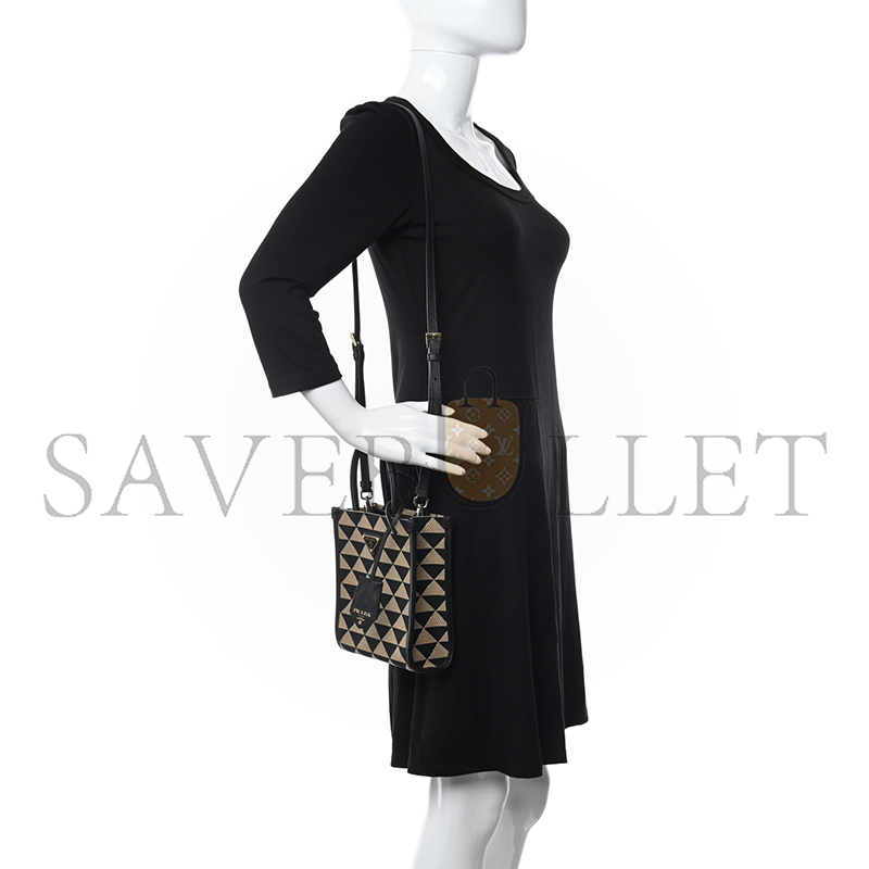 Pra*a symbole embroidered fabric mini bag 1ba355 (19*17*6cm)